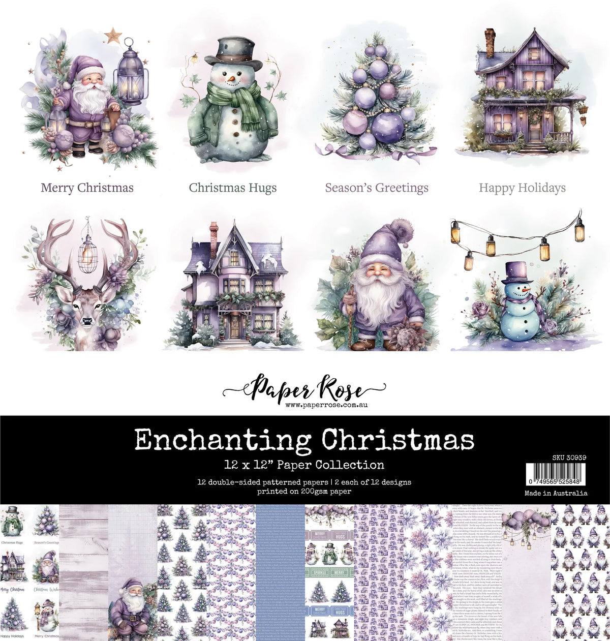 Paper Rose Studio Enchanting Christmas 12x12 Paper Collection